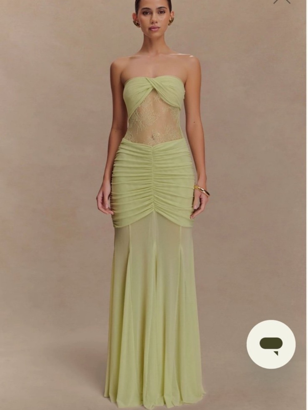 Meshki Khadijah Lace And Mesh Maxi Dress - Sage